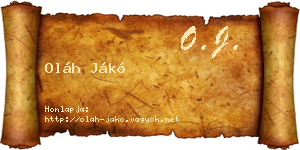 Oláh Jákó névjegykártya